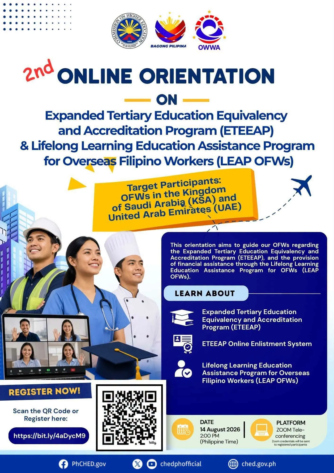 2nd Online Orientation on ETEEAP and LEAP-OFWs: What OFWs in Saudi Arabia and the UAE Should Know
