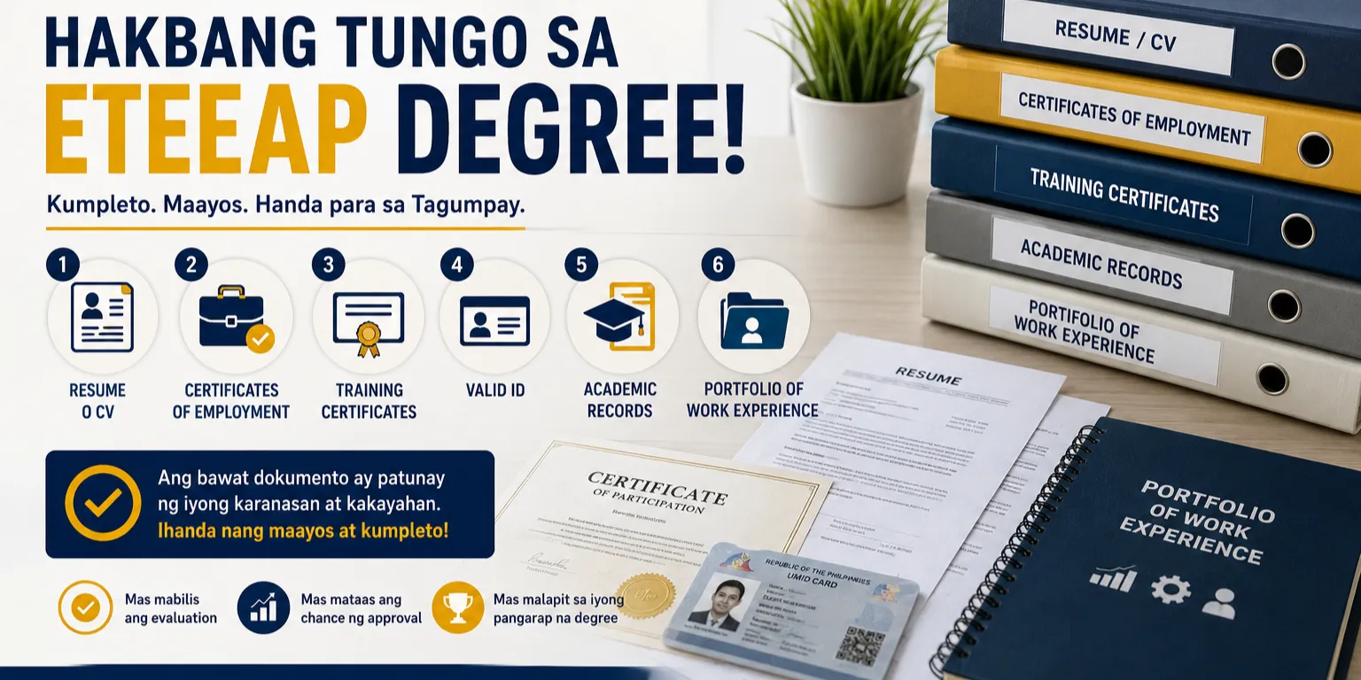 Paano Ihanda ang Mga Kinakailangang Dokumento para sa ETEEAP Application